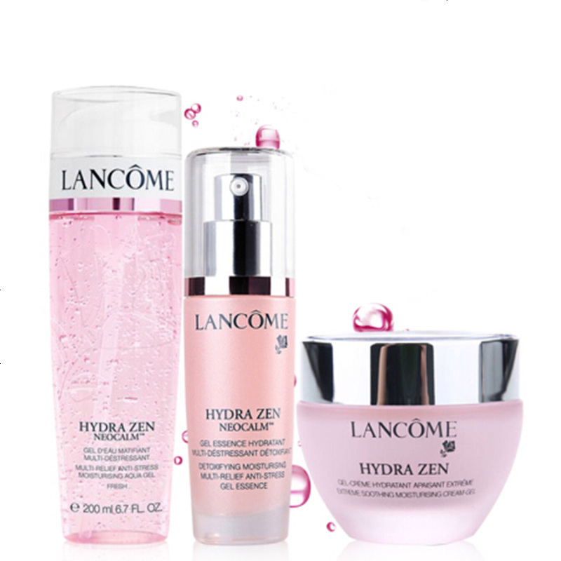 兰蔻(LANCOME)水份缘三件护肤套装套装 啫哩+精华+凝霜 水分缘日霜晚霜