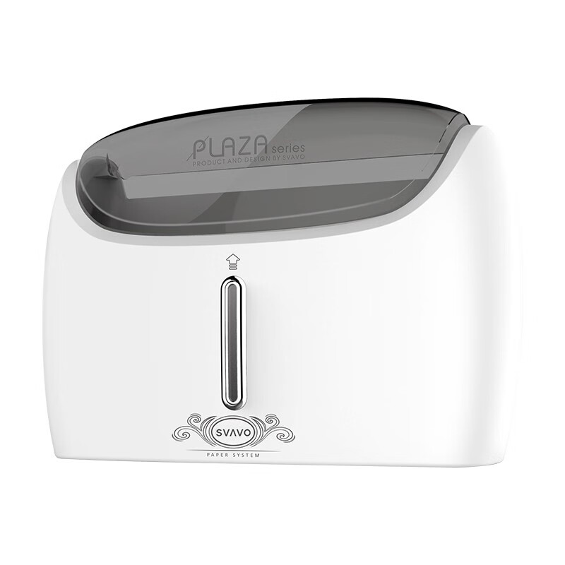 瑞沃(SVAVO)擦手纸盒壁挂式 免打孔酒店擦手纸巾盒 厨房吸油纸巾盒 卫生间纸 PL-151062白+灰单位:个