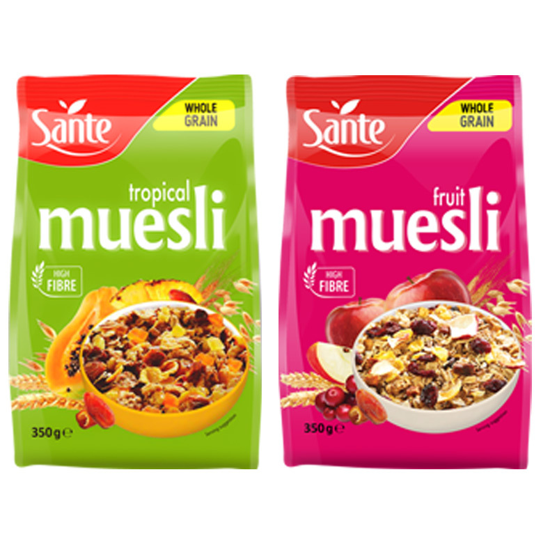 【临期清仓第2件0元】三特sante muesli什锦多水果早餐燕麦片350g 即食营养谷物早餐 欧洲进口