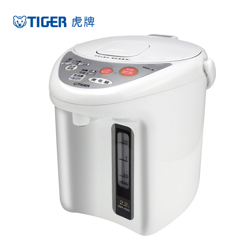 虎牌(tiger)电热水瓶PDH-A22C 白色 2.2L微电脑电热水壶 三段保温热水壶 自动去氯节能 节能定时保温水瓶