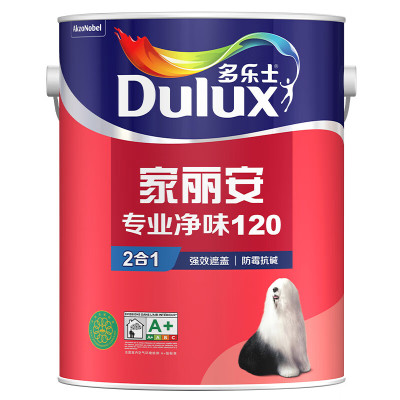 多乐士(Dulux)家丽安专业净味120 内墙乳胶漆 油漆涂料 环保墙面漆 A8666 哑光白色 5L 哑光白色