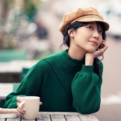 茵曼落肩宽松套头毛衣