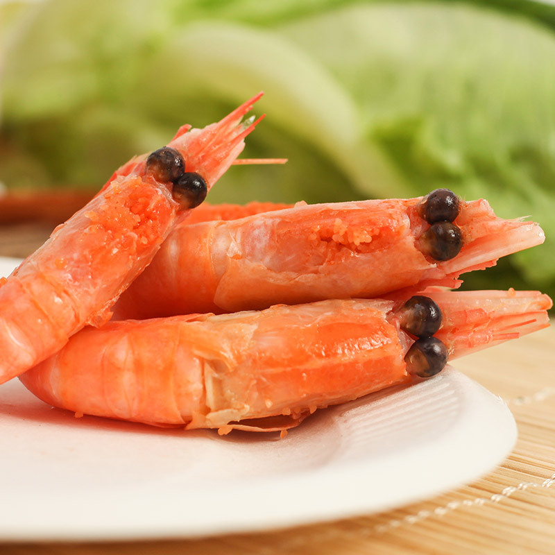 海买 加拿大熟冻北极虾 头籽甜虾400g 约40-50只 头籽率50%-60%