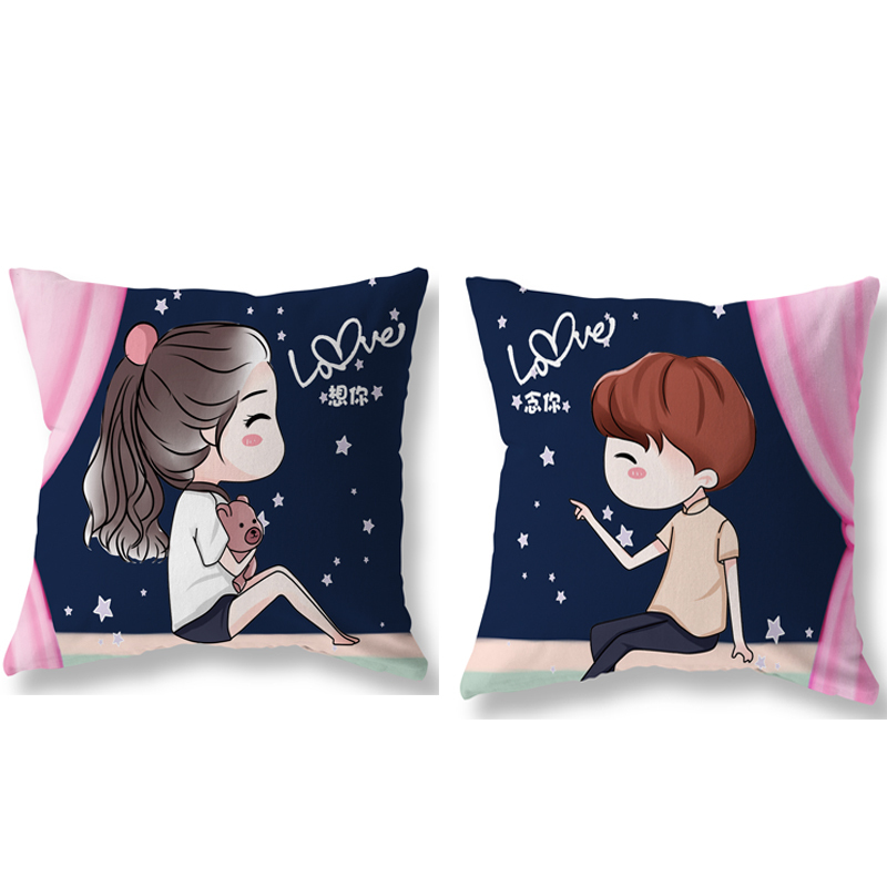 抱枕/腰靠-网红可爱卡通情侣抱枕靠垫床上靠垫腰枕垫
