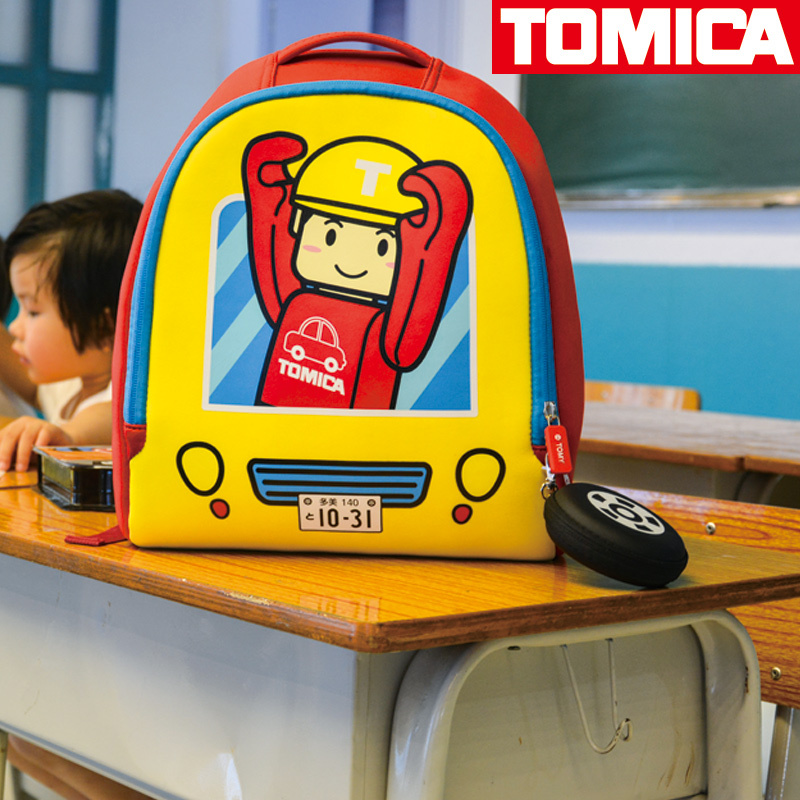 TOMY多美卡幼儿园书包男女孩子卡通小汽车儿童背包轻便透气3-5岁