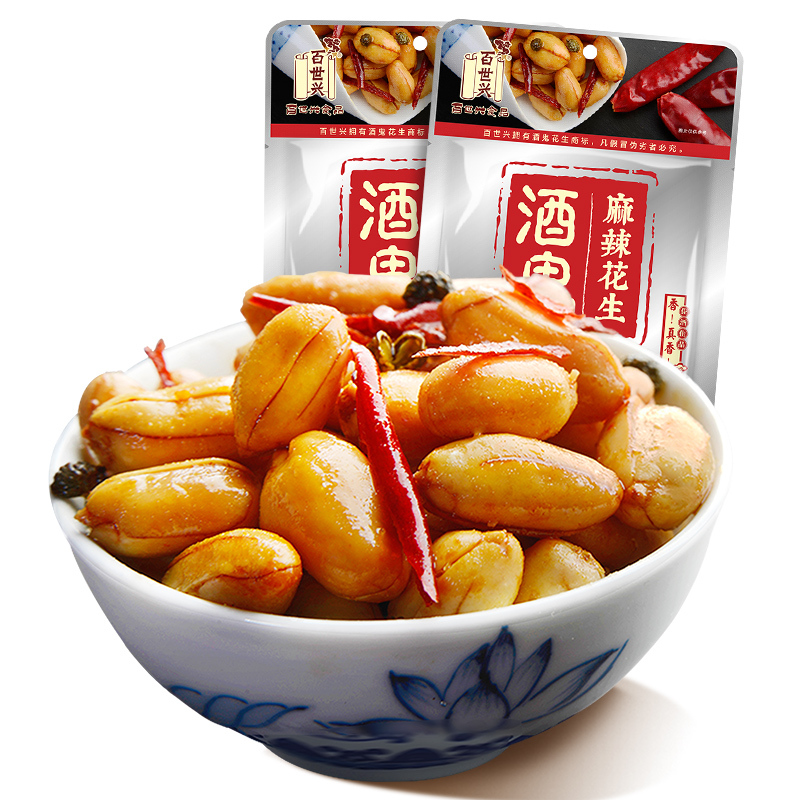 酒鬼花生米小包装85g2下酒菜麻辣味花生油炸花生米零食熟