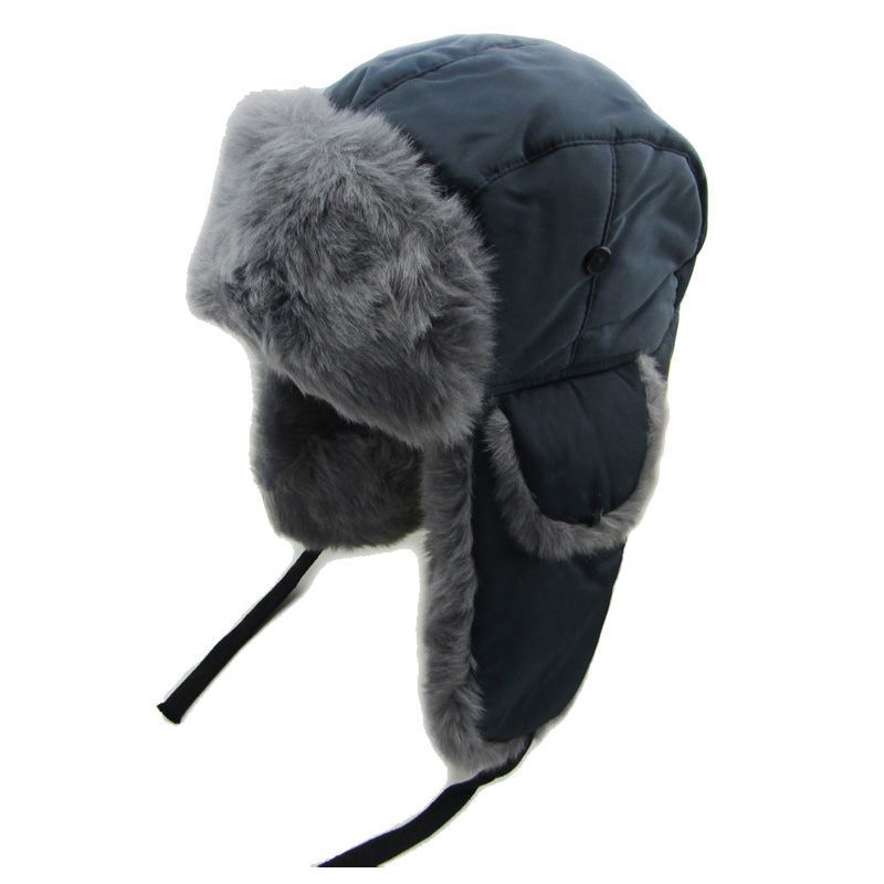 北京青年雷锋帽秋冬季保暖护耳帽男东北滑雪帽韩版棉帽子女冬藏青色