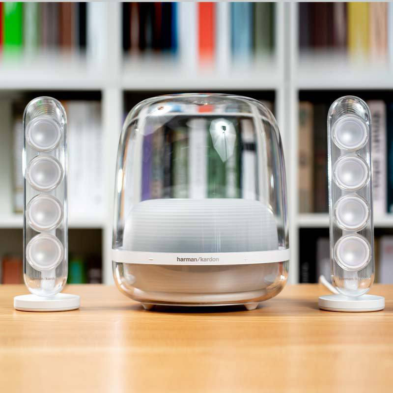 哈曼卡顿SoundSticks 4 无线水晶4 桌面蓝牙音箱 电视电脑音响透明重低音炮音响