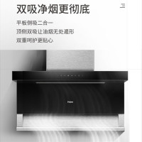 海尔油烟机灶具套装 抽油烟机家用吸油烟机 抽烟机顶侧双吸吸大吸力 挥手智控 配4.2KW(天然气)灶套装