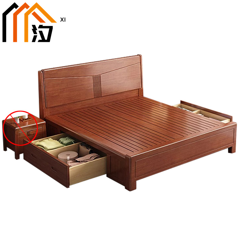 汐 实木床100cm张高清大图