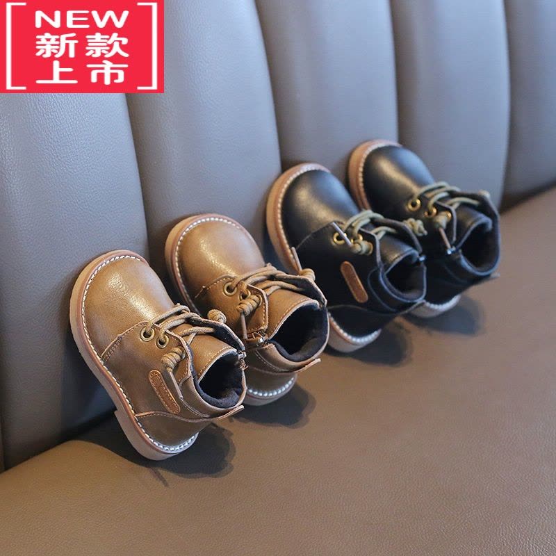 可莉允宝宝马丁靴春秋季款一岁女童靴子男童短靴婴儿软底学步鞋儿童鞋子图片