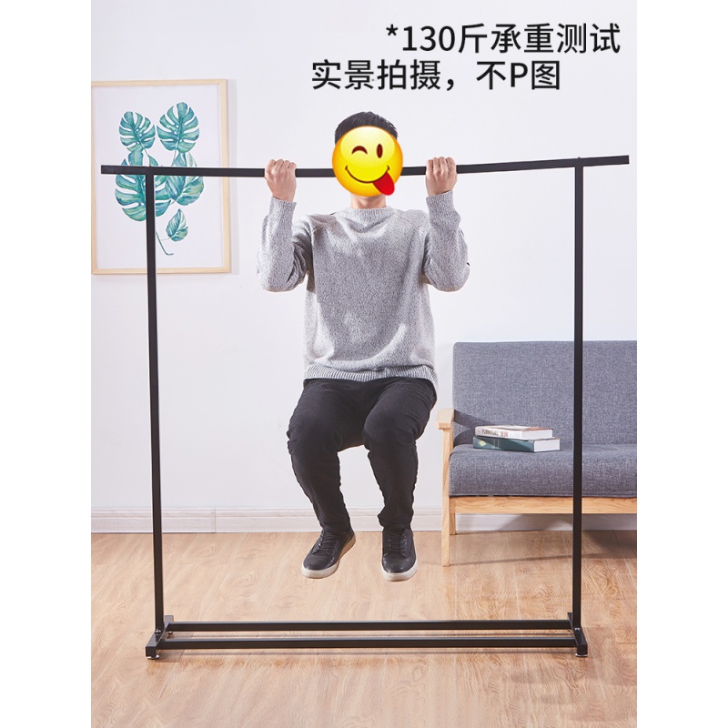 汐岩晾衣架落地折叠卧室内单杆式阳台挂衣架衣帽架简易凉晒衣服的架子高清大图