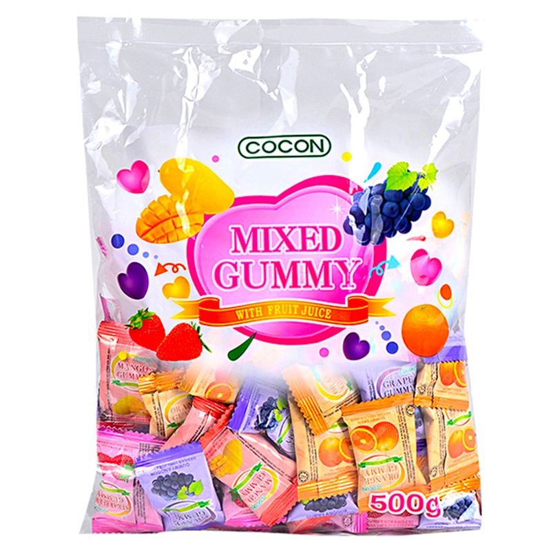可康(Cocon)多口味水果糖500g 马来西亚进口休闲食品儿童软糖喜糖