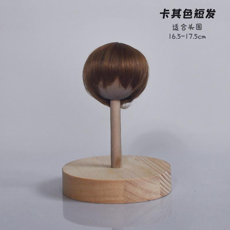 6分娃娃假发BJD娃娃假发SD娃娃假发短发BJD少年头假发高温丝假发 6分金色短发 只有假发[头围16.5cm左右]