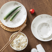 乐享 餐具套装国产陶瓷碗碟30头骨瓷盘微波炉适用家用吃饭碗盘 空谷幽兰