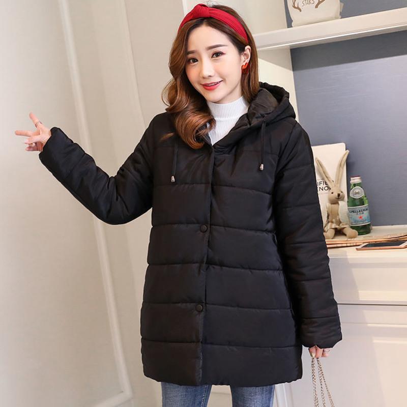 孕妇冬装棉服大衣200斤韩版孕妇冬装孕妇棉衣羽绒棉服棉袄时尚女黑色
