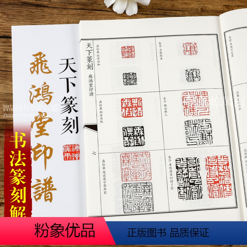 [正版]飞鸿堂印谱 天下篆刻 篆书书法和篆刻结合 印章刻章 繁体释文 篆刻艺术入门工具书 书法字帖临摹简牍研究书法篆刻