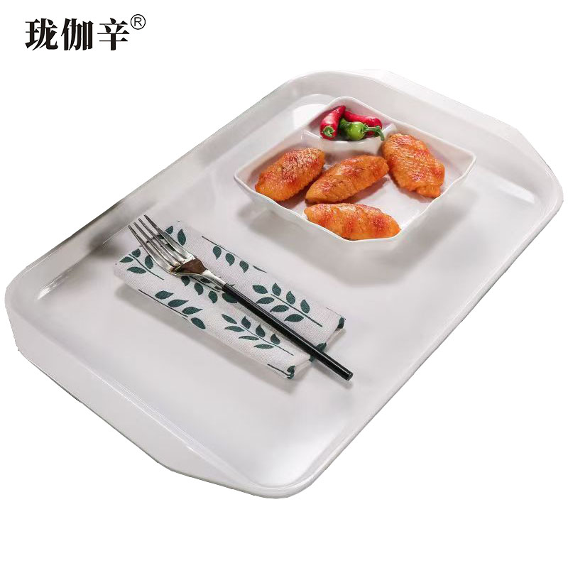 珑伽辛 耐高温密胺双耳托盘 43.2*30*3.2cm/个高清大图