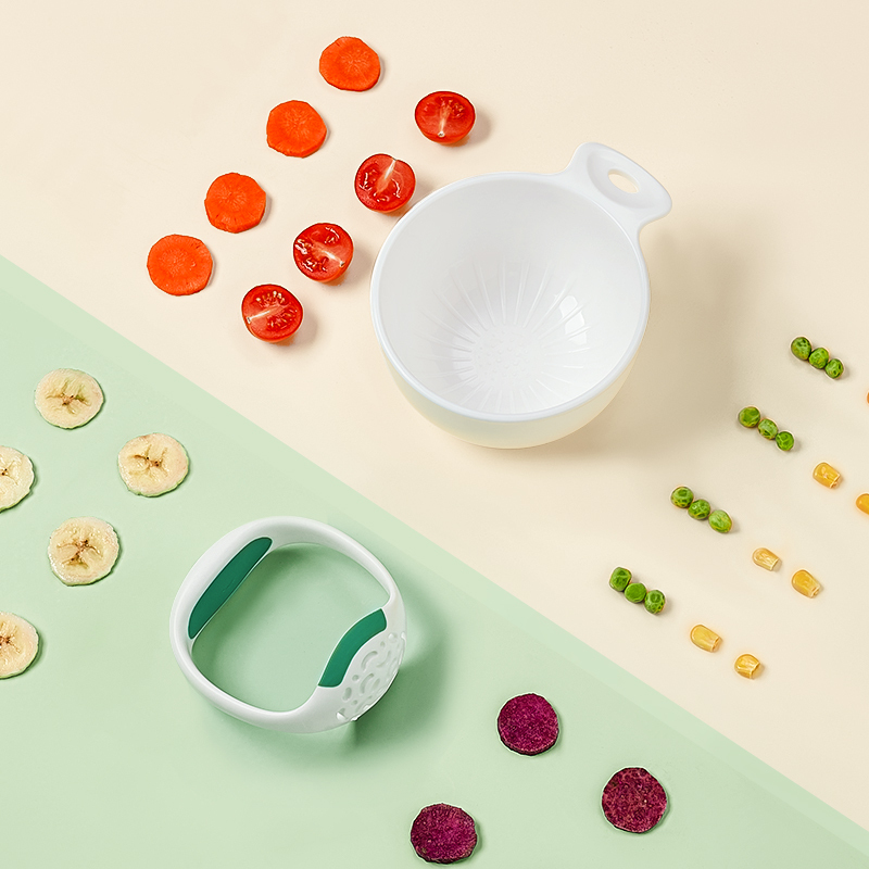 babycare婴儿研磨碗辅食工具宝宝辅食碗研磨器棒儿童餐具套装雀湖绿 食品研磨器