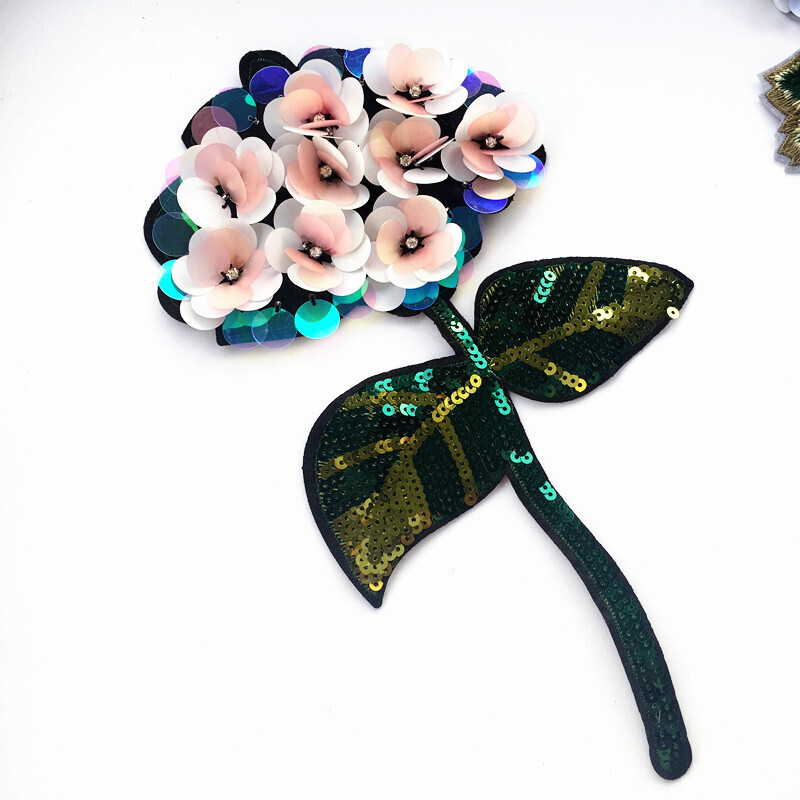 大尺寸花朵布贴衣服补洞补丁贴花图案绣花亮贴片刺绣服装DIY辅料