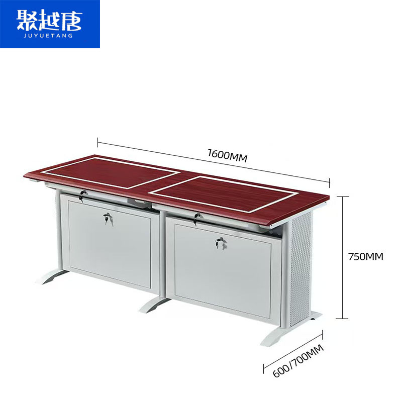 聚越唐(JUYUETANG))单人位翻转电脑桌800*600*750/760mm张 可定制颜色款式任选高清大图
