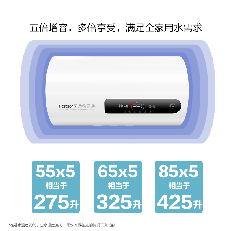 法迪欧(Fardior)85升 3200W 电热水器F85-32C1 健康抑菌 5倍增容 变频速热 智能预约高清大图