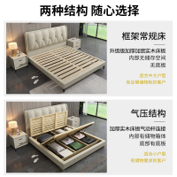 兰秀家居 意式轻奢科技布床极简小户型卧室双人婚床现代简约北欧网红布艺床 科技布单床
