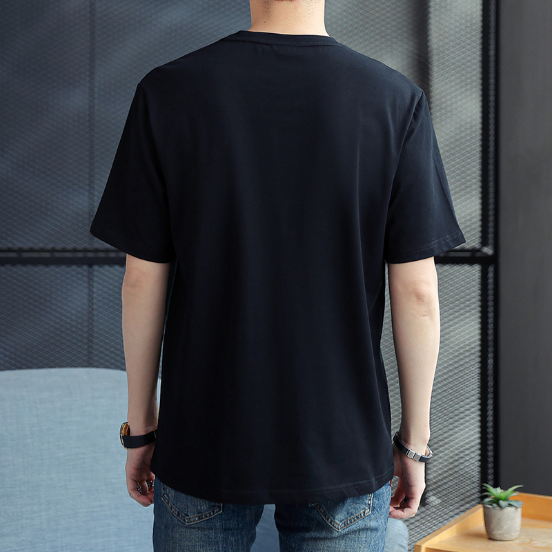 夏季短袖男宽松潮流五分袖t恤衫男士衣服印花休闲青少年t恤