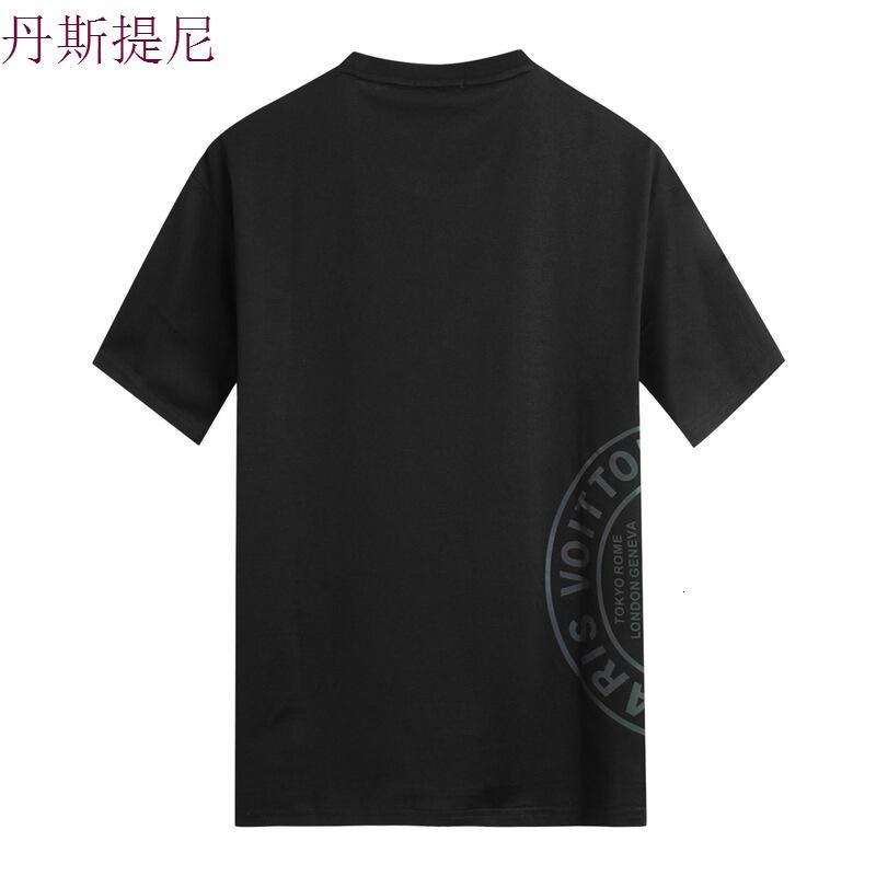 [商场同款]男装欧美简约宽松纯色T恤男潮流上衣oversize体恤黑色