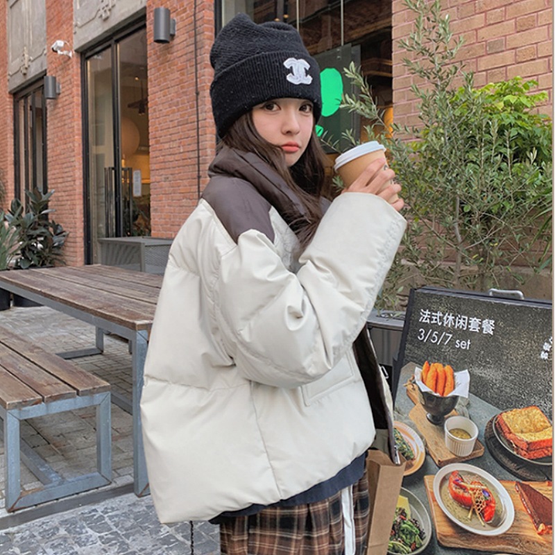 2025年新款棉服女冬短款宽松皮衣潮流外套小个子韩版棉袄时尚棉袄 米白色 M
