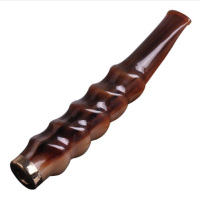 大将军牦牛角烟嘴 长芯雕刻循环双重过滤烟嘴可清洗 粗细烟两用烟具 步步高升NJ37