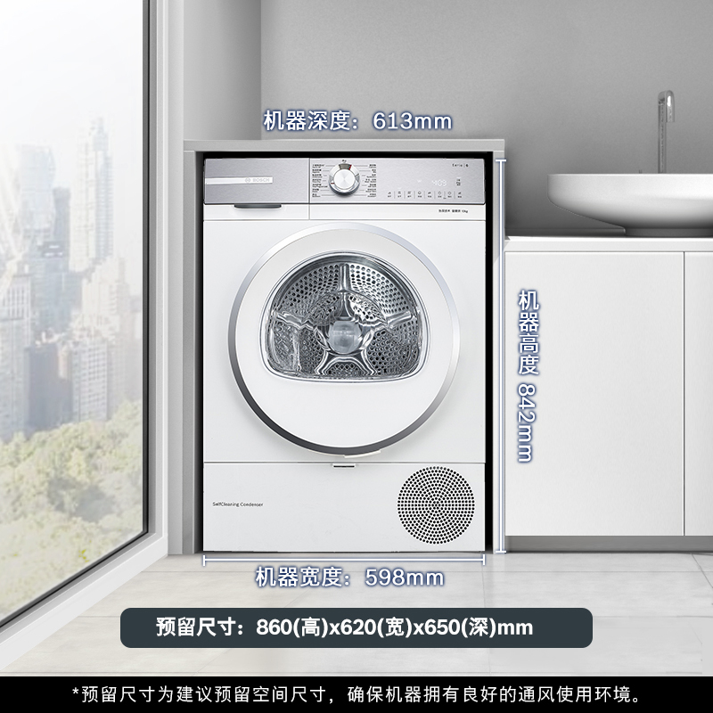 博世(BOSCH)10公斤干衣机 WQB254D00W