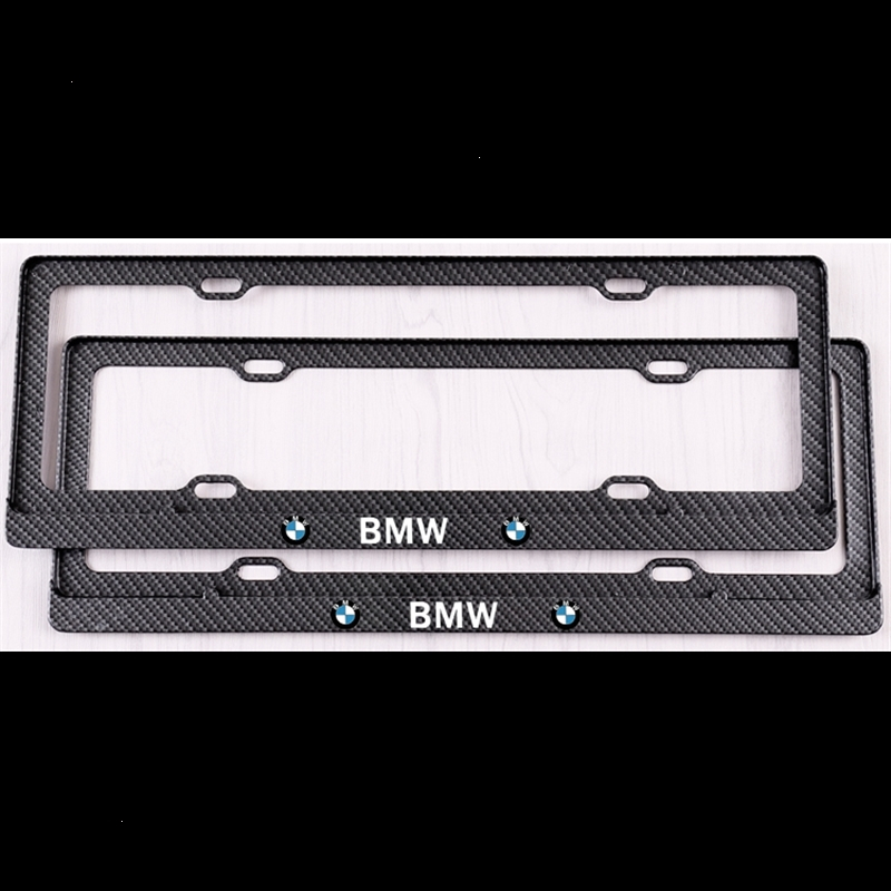 闪电客宝马车牌架新交规牌照框托新5系1系2系3系7系MX1X3X4X5X6车牌框 碳纤纹中间款