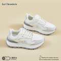 La Chessiers阿甘鞋女鞋2024春秋新款跑步透气鞋轻便休闲百搭运动休闲鞋 米灰 39码