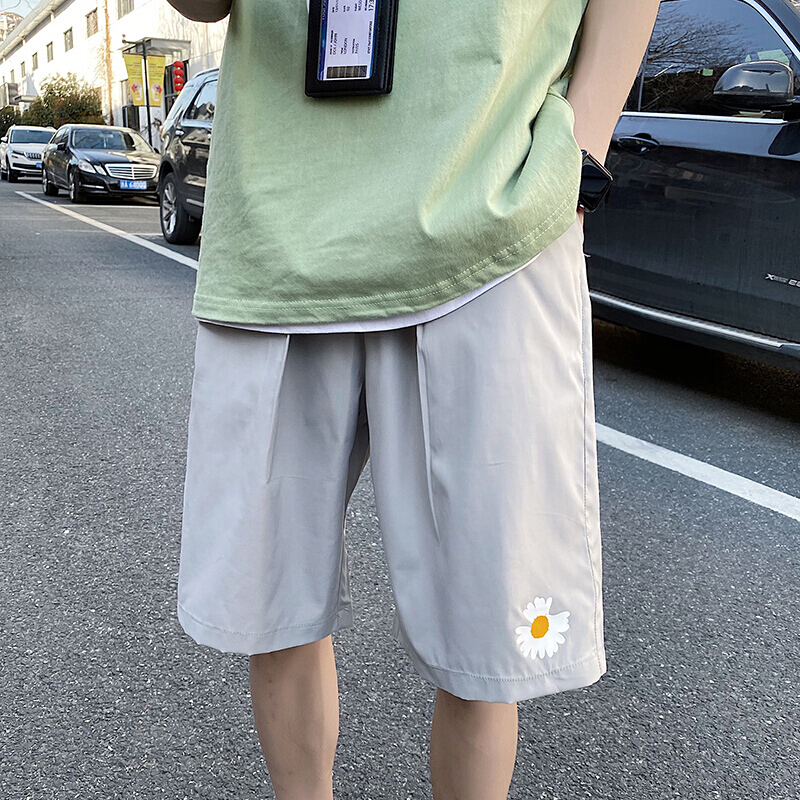 梵克公牛短裤男夏季新款日系潮流常规印花休闲中裤度假沙滩裤