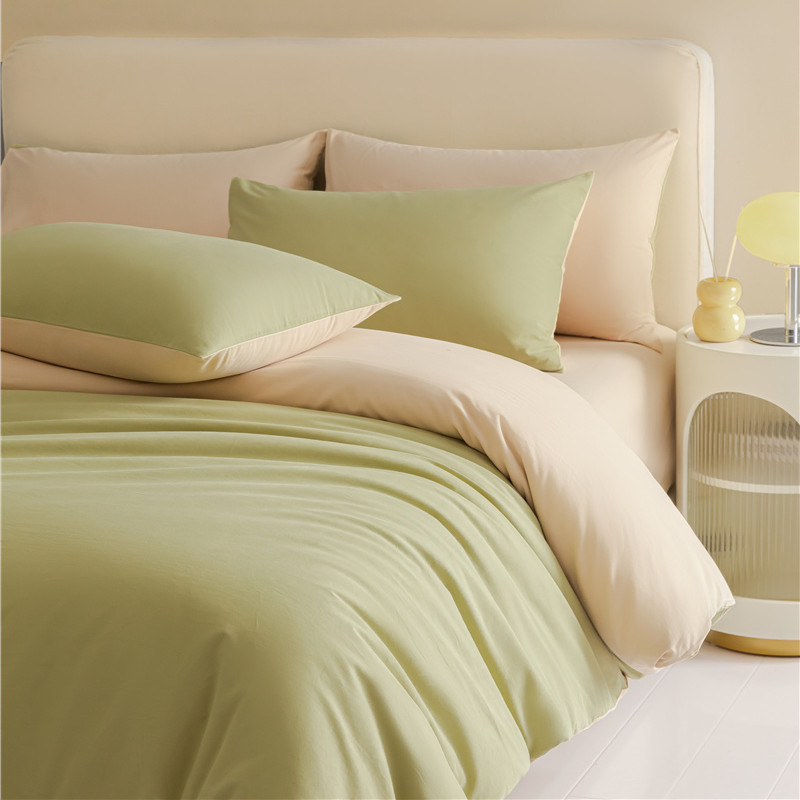 欧帝雅 ODY-BT-147 长绒棉40支纯色双拼 单被套 150x200cm 尼罗绿+奶咖 单位:件