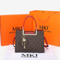MKJ欧美时尚新款潮时尚百搭气质水桶包印花单肩女士手提包百搭斜挎包女包