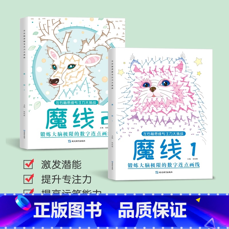 魔线全2册 [正版]左右脑思维专注力迷宫大挑战幼儿园高难度迷宫魔线小学生益智游戏3-6-7-8-10岁儿童走迷宫注意力训高清大图