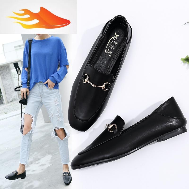 fishbasket豆豆鞋2019春季新款单鞋女平底英伦风学院韩版百搭懒人乐福