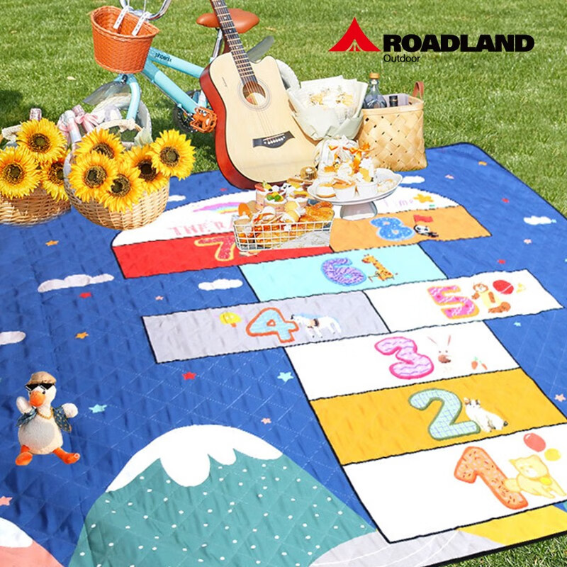 洛得兰德 LD-CD101超声波机洗野餐垫家用公园草地毯子户外折叠便携跳棋地垫 跳棋2*2M高清大图