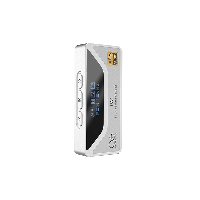 山灵UA4便携解码耳放4.4平衡通用hifi级手机小尾巴解码器银色高清大图