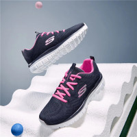 Skechers斯凯奇女鞋跑步鞋透气缓震轻便休闲运动鞋12615-NVHP 12615-NVHP 38.5