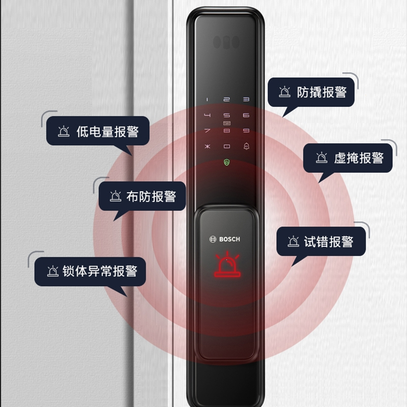 博世(bosch)全自动智能门锁el600指纹锁防盗门电子密码刷卡锁远程智控