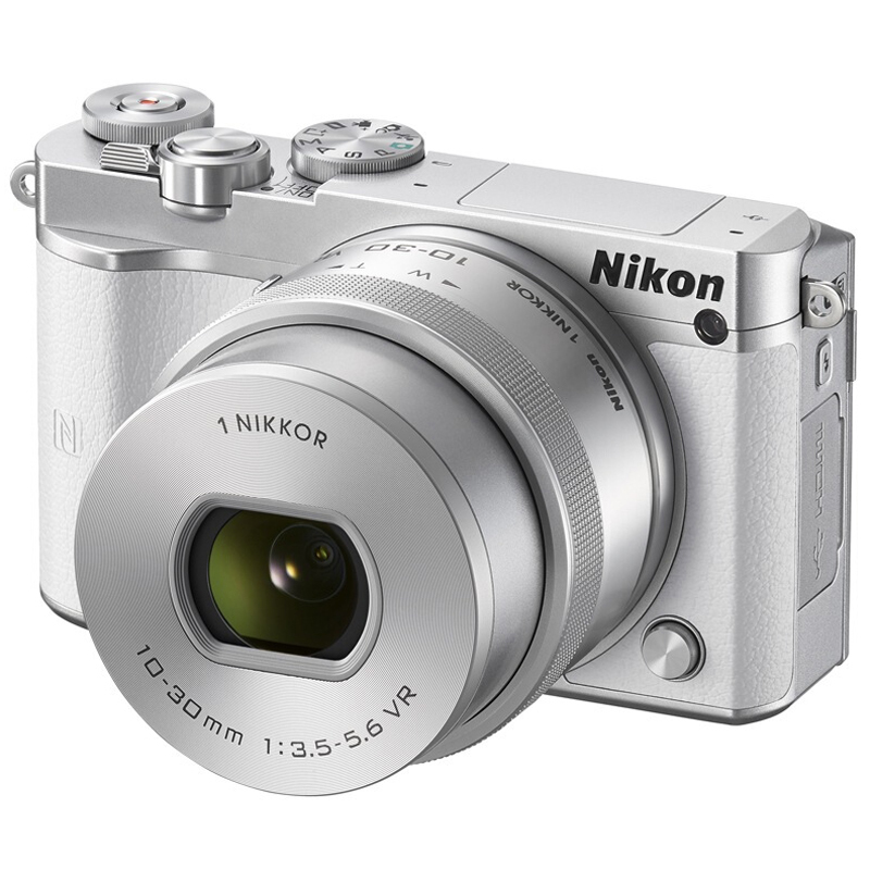尼康(Nikon) 1 J5 (10-30)白色 镜头套装 内置WIFI 快速对焦 4K视频 可换头镜数码相机