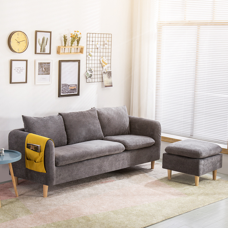 寻木匠北欧三人沙发小户型贵妃布艺拆洗简约现代网红客厅公寓二人位