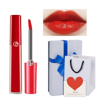 阿玛尼(ARMANI)红管黑管丝绒哑光唇釉正品口红 持久保湿显色 秋冬红偏橘色红管402# 6.5ml