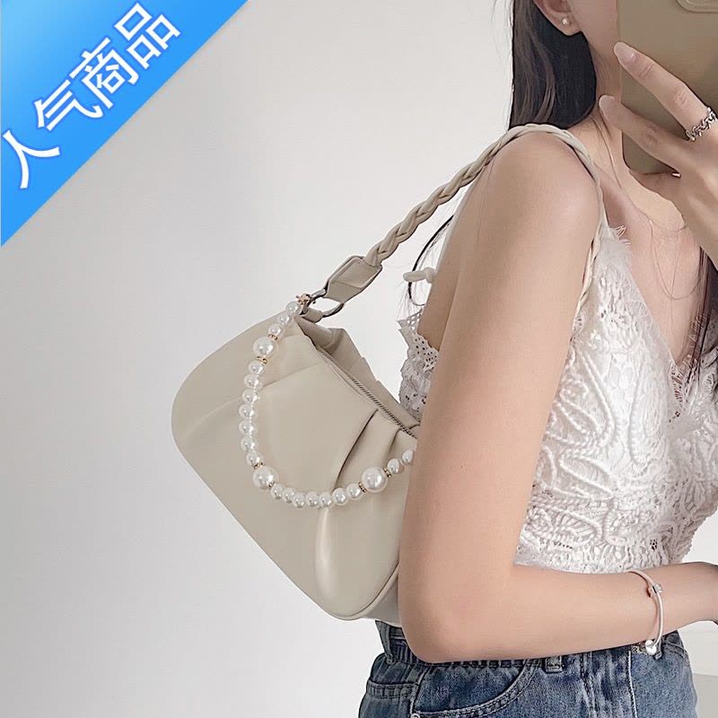 封后小众设计包包女包2022新款潮斜挎包云朵包夏季链条褶皱单肩腋下包图片