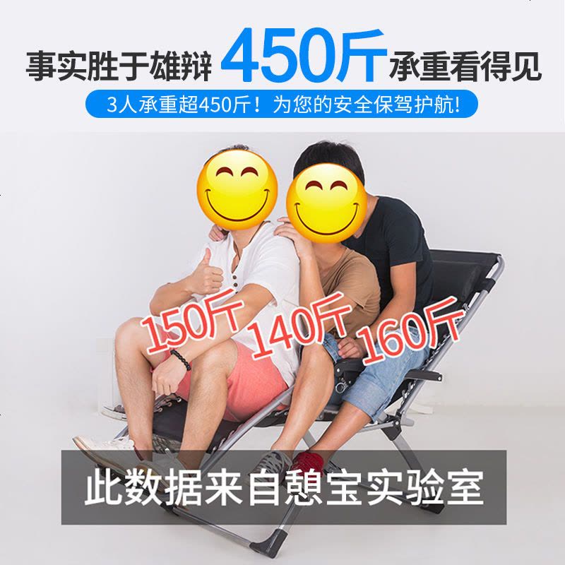 成年人折叠午休躺椅办公室午睡椅子家用可折叠懒人椅夏天沙滩靠椅 【方管】铝合金锁扣+冰丝棉垫灰图片