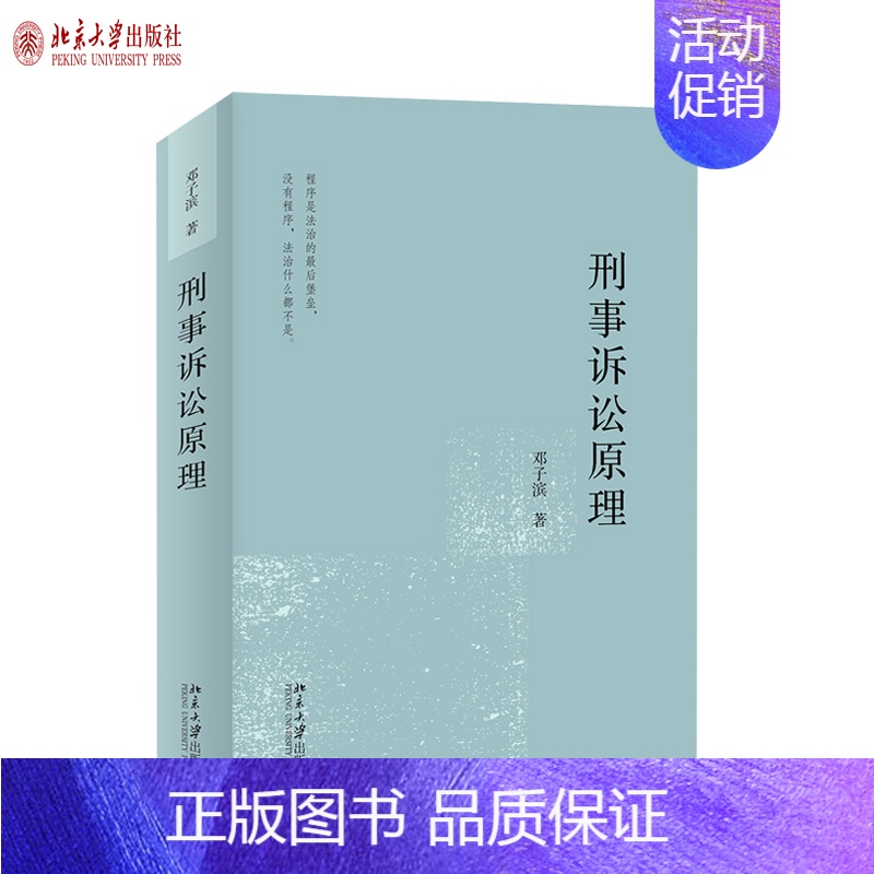 【正版】刑事诉讼原理 邓子滨 著 法律实务类书籍 北京大学出版社