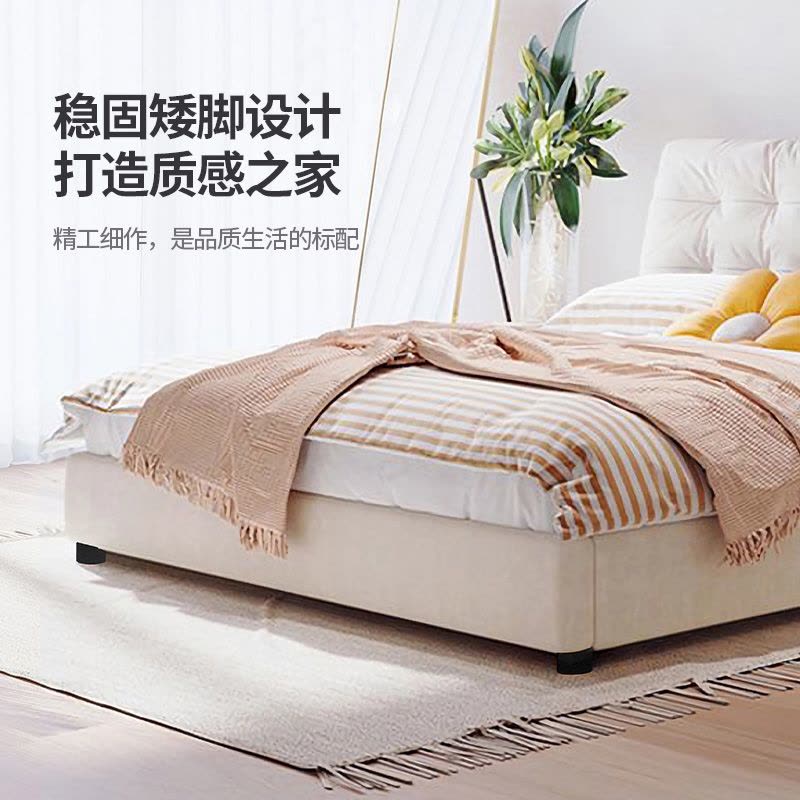 欧梵森 床 意式双人床轻奢科技布美式软床1.5米主卧床家用储物床婚床1.8米北欧软包床欧式大床现代简约大小户型图片